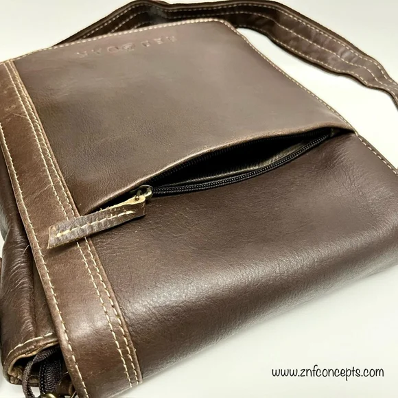 Genuine leather Sling bag coffee brown - Picture 8 of 9